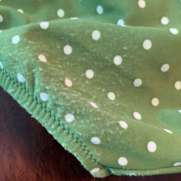 J. Crew XS green and white polka dot bandeau - Picture 3 of 5